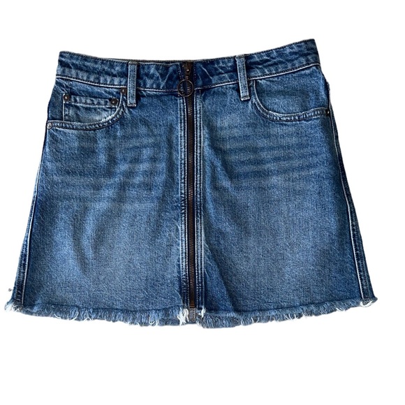 Free People / We the Free “Zip it Up” Front Denim Mini Skirt - 26 - Picture 1 of 13
